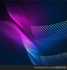 Glowing particles wave design template. Glowing particles wave design template, vector technology light concept