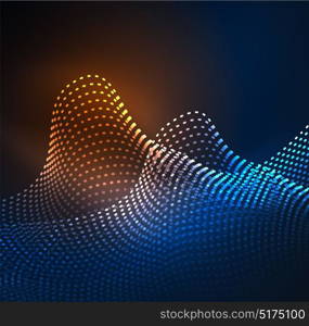 Glowing particles wave design template. Glowing particles wave design template, vector technology light concept