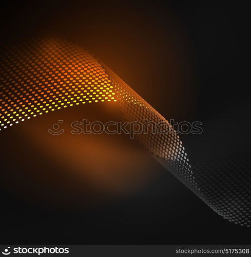 Glowing particles wave design template. Glowing particles wave design template, vector technology light concept