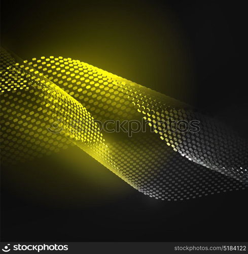 Glowing particles wave design template. Glowing particles wave design template, vector technology light concept