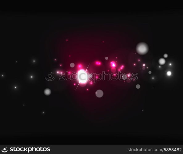 Glowing shiny bubbles and stars in dark space. Glowing shiny bubbles and stars in dark space. Vector illustration. Abstract background