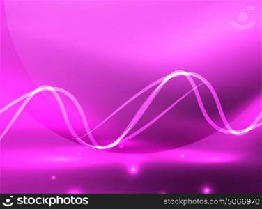 Glowing shiny wave background. Glowing purple shiny wave background, vector energy concept illustration