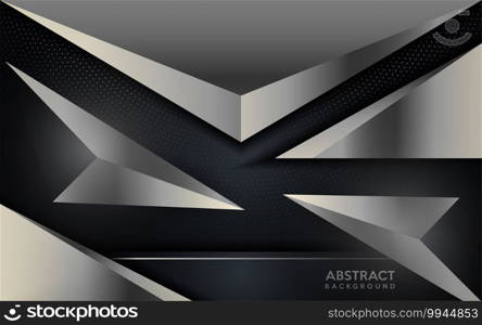 Glowing silver modern dark background with circular dots element. Luxury abstract background