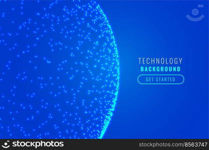 glowing sphere technology particle blue background design