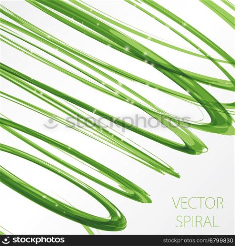 Glowing spiral on white background. Nature colors abstract light hi tech concept.. Glowing spiral on white background. Nature colors abstract light hi tech concept