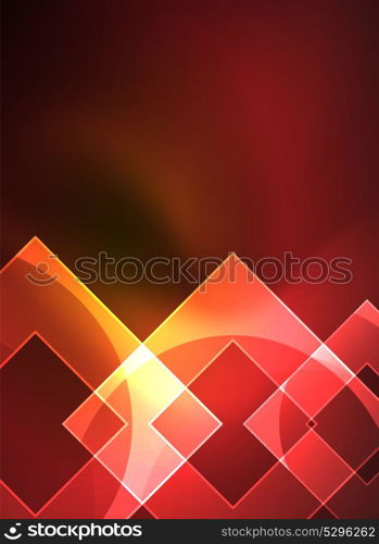 Glowing squares in the dark, digital abstract background. Glowing squares in the dark, digital abstract background, vector technology hi-tech template