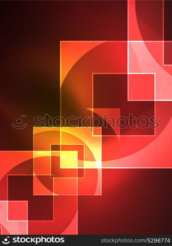 Glowing squares in the dark, digital abstract background. Glowing squares in the dark, digital abstract background, vector technology hi-tech template