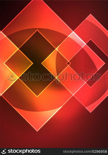 Glowing squares in the dark, digital abstract background. Glowing squares in the dark, digital abstract background, vector technology hi-tech template