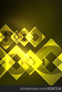 Glowing squares in the dark, digital abstract background. Glowing squares in the dark, digital abstract background, vector technology hi-tech template