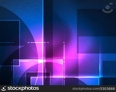 Glowing squares in the dark, digital abstract background. Glowing squares in the dark, digital abstract background, vector technology hi-tech template