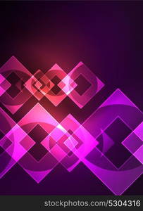 Glowing squares in the dark, digital abstract background. Glowing squares in the dark, digital abstract background, vector technology hi-tech template