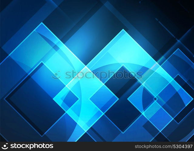 Glowing squares in the dark, digital abstract background. Glowing squares in the dark, digital abstract background, vector technology hi-tech template