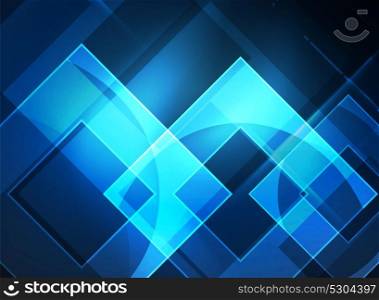 Glowing squares in the dark, digital abstract background. Glowing squares in the dark, digital abstract background, vector technology hi-tech template