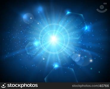Glowing star in space background