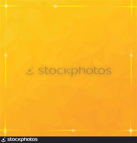 Glowing thread border on orange triangular background