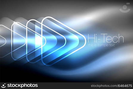 Glowing vector triangle geometric shapes in dark space. Glowing vector triangle geometric shape in dark spaces. Vector abstract background