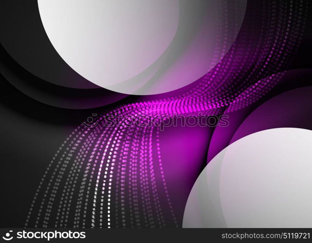 Glowing wave created with particles on dark color background. Glowing wave created with particles on dark color background. Vector digital techno illustration