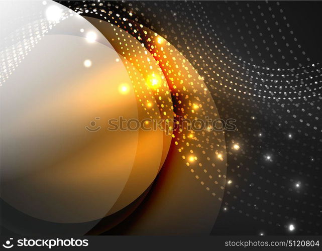 Glowing wave created with particles on dark color background. Glowing wave created with particles on dark color background. Vector digital techno illustration