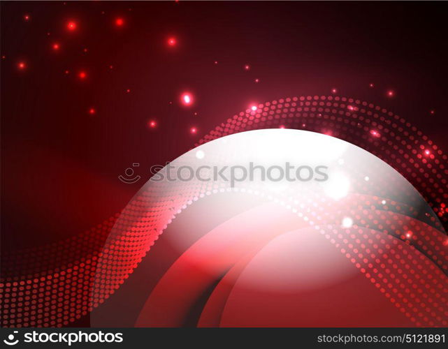 Glowing wave created with particles on dark color background. Glowing wave created with particles on dark color background. Vector digital techno illustration