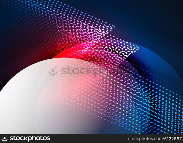 Glowing wave created with particles on dark color background. Glowing wave created with particles on dark color background. Vector digital techno illustration