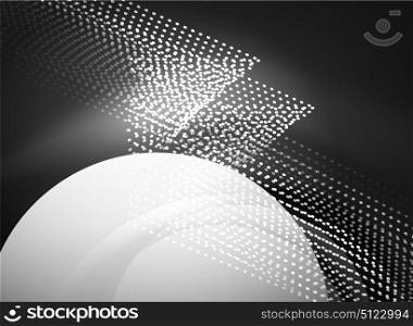 Glowing wave created with particles on dark color background. Glowing wave created with particles on dark color background. Vector digital techno illustration