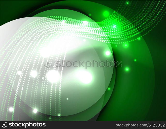 Glowing wave created with particles on dark color background. Glowing wave created with particles on dark color background. Vector digital techno illustration