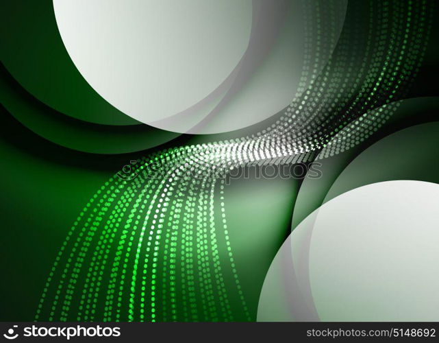 Glowing wave created with particles on dark color background. Glowing wave created with particles on dark color background. Vector digital techno illustration