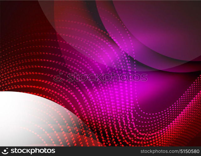 Glowing wave created with particles on dark color background. Glowing wave created with particles on dark color background. Vector digital techno illustration