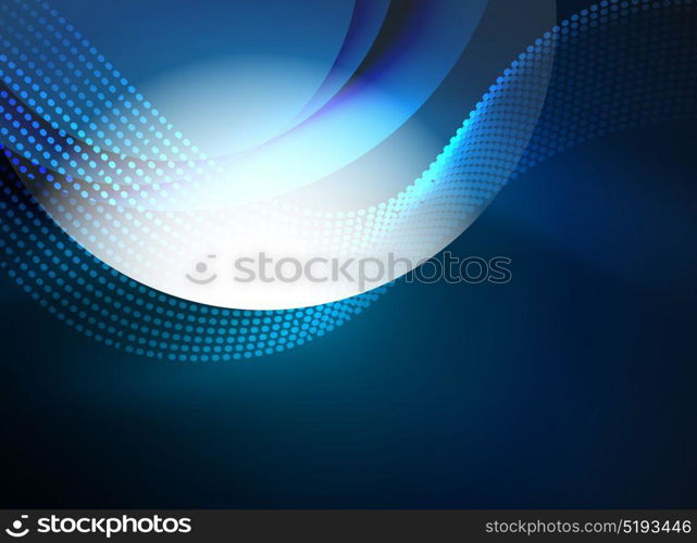 Glowing wave created with particles on dark color background. Glowing wave created with particles on dark color background. Vector digital techno illustration