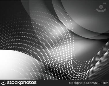 Glowing wave created with particles on dark color background. Glowing wave created with particles on dark color background. Vector digital techno illustration