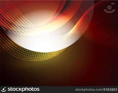 Glowing wave created with particles on dark color background. Glowing wave created with particles on dark color background. Vector digital techno illustration
