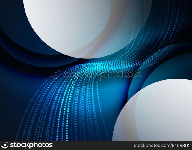 Glowing wave created with particles on dark color background. Glowing wave created with particles on dark color background. Vector digital techno illustration