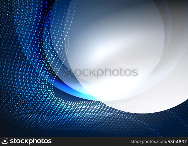 Glowing wave created with particles on dark color background. Glowing wave created with particles on dark color background. Vector digital techno illustration