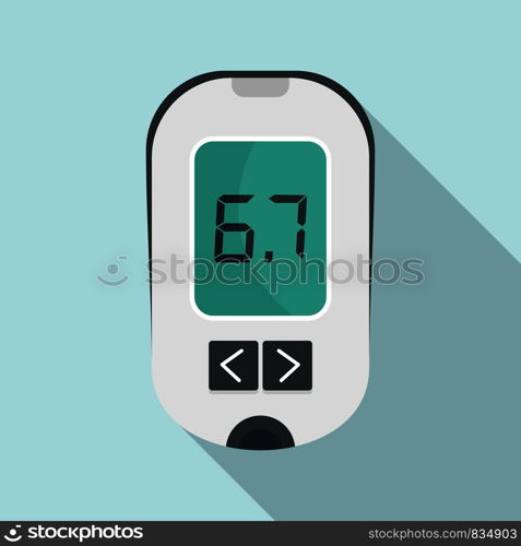 Glucometer icon. Flat illustration of glucometer vector icon for web design. Glucometer icon, flat style