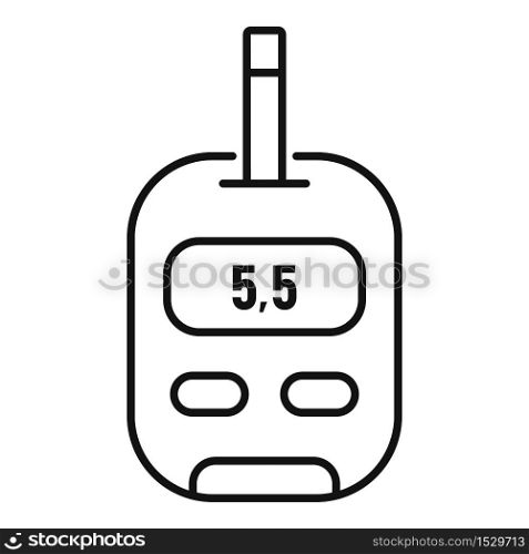 Glucometer icon. Outline glucometer vector icon for web design isolated on white background. Glucometer icon, outline style