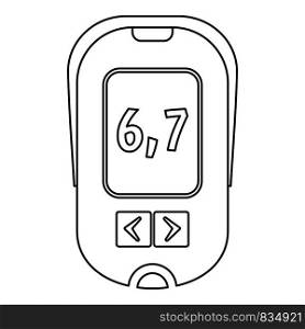 Glucometer icon. Outline glucometer vector icon for web design isolated on white background. Glucometer icon, outline style