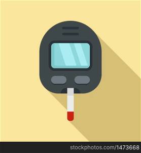 Glucose meter icon. Flat illustration of glucose meter vector icon for web design. Glucose meter icon, flat style