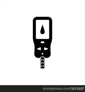 Glucose Meter Icon,Glucometer Icon, Medical Icon, Glucose Concentration In The Blood Measuring Device Vector Art Illustration