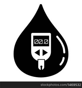 Glucose meter icon. Simple illustration of glucose meter vector icon for web design isolated on white background. Glucose meter icon, simple style