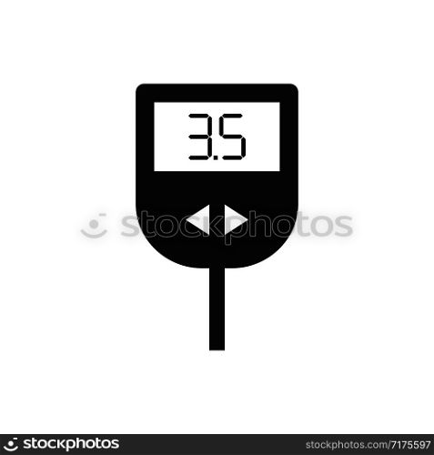 Glucose meter isolated flat icon. Level of sugar in blood. EPS 10. Glucose meter isolated flat icon. Level of sugar in blood.