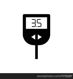 Glucose meter isolated flat icon. Level of sugar in blood. EPS 10. Glucose meter isolated flat icon. Level of sugar in blood.