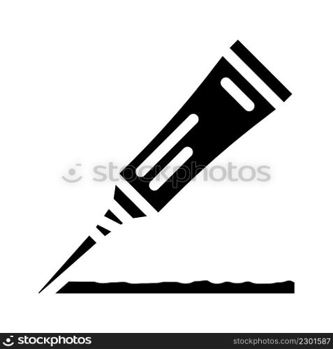 glue chemical liquid glyph icon vector. glue chemical liquid sign. isolated contour symbol black illustration. glue chemical liquid glyph icon vector illustration