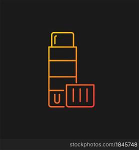 Glue stick gradient vector icon for dark theme. Solid adhesive in push-up tube. Craft glue for scrapbooking. Thin line color symbol. Modern style pictogram. Vector isolated outline drawing. Glue stick gradient vector icon for dark theme