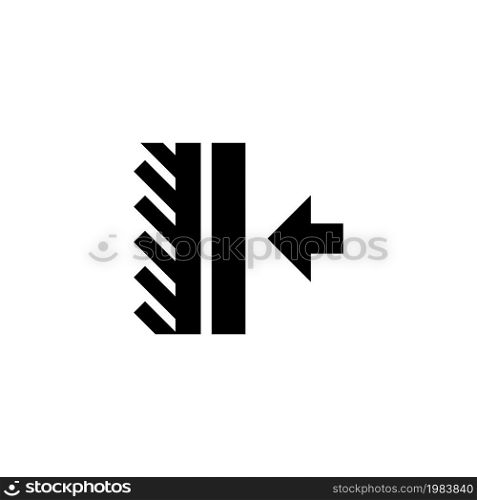 Gluing Adhesive, Press Down Material. Flat Vector Icon illustration. Simple black symbol on white background. Gluing Adhesive, Press Down Material sign design template for web and mobile UI element. Gluing Adhesive, Press Material Flat Vector Icon