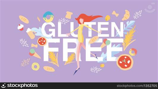 gluten free banner background with food icon