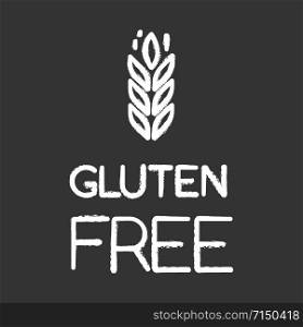 Gluten free chalk icon. Organic food. Healthy bread. Product free ingredient. Nutritious dietary, healthy eating. Celiac prevention. Personal healthcare. Isolated vector chalkboard illustration