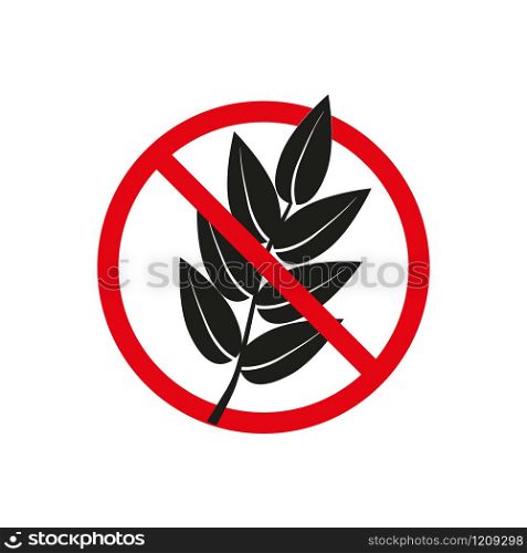 gluten free food allergy product dietary label flat vector icon for apps and websites.