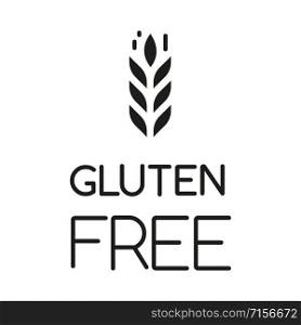 Gluten free glyph icon. Organic food. Product free ingredient. Healthy bread. Nutritious dietary, healthy eating. Celiac prevention. Silhouette symbol. Negative space. Vector isolated illustration