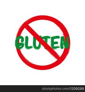 Gluten Free Label. Food intolerance symbols. Vector illustration