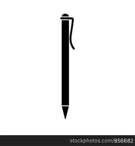 Glyph ballpoint pen icon. Pencil isolated. Vector pen. Simple illustration on white background.. Glyph ballpoint pen icon. Pencil isolated. Vector pen. Simple illustration